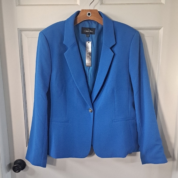 Chaps Jackets & Blazers - NWT Chelsea Rose Lagoon Blue Vibrant  Chic Tailored Structured Blazer Jacket